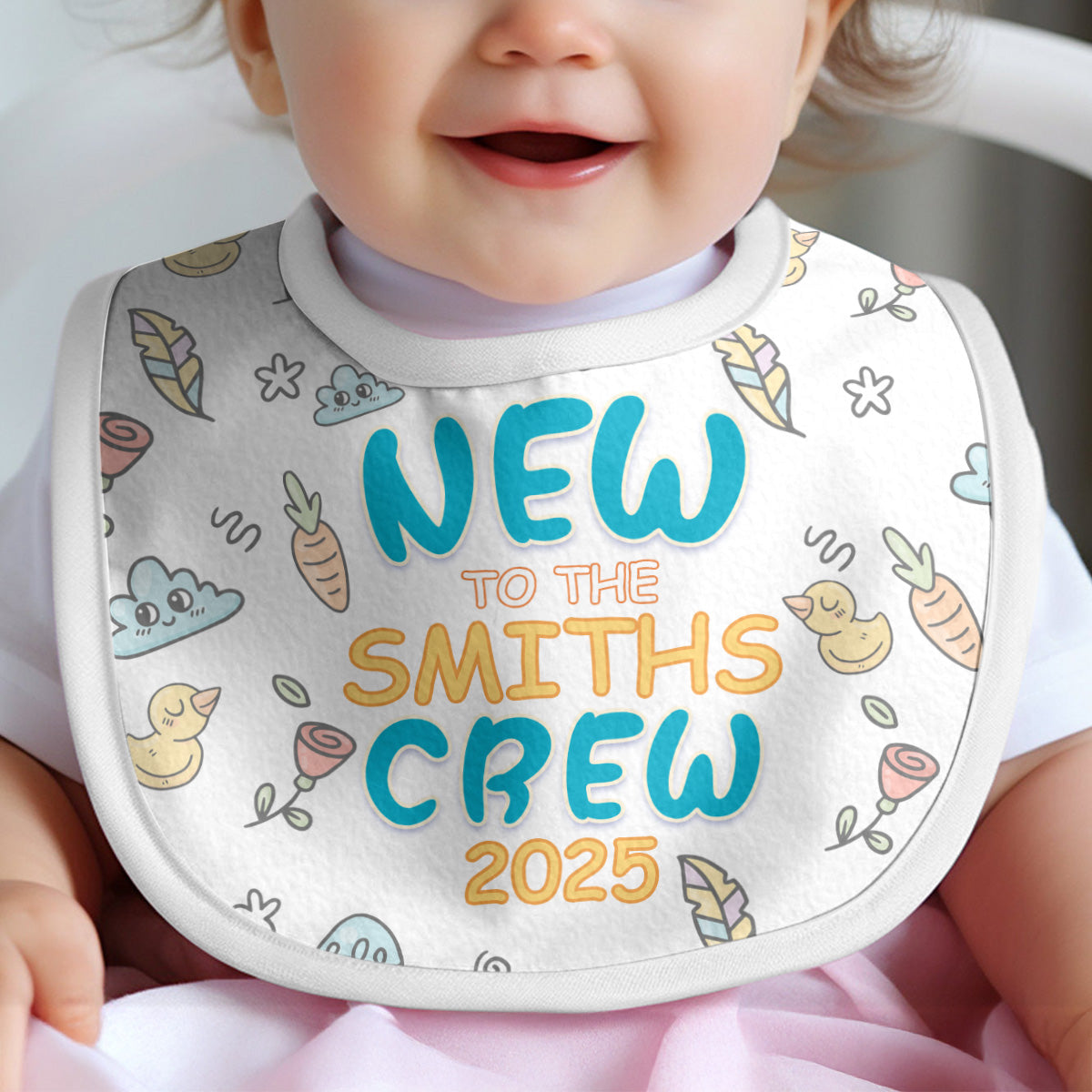 New To The Crew | Personalized Baby Bib