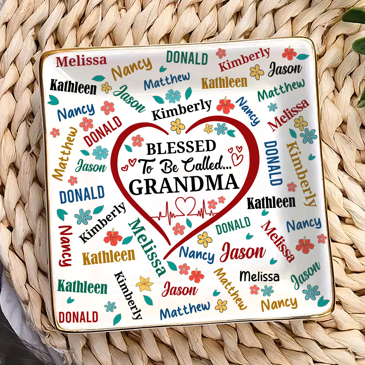 Blessed To Be Called | Personalized Ceramic Ring Dish Square
