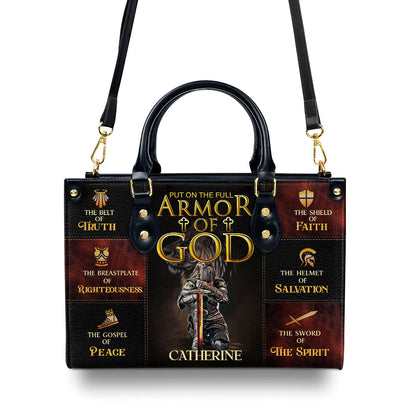 Jesuspirit | Personalized Leather Handbag With Zipper | Armor Of God LHBM777