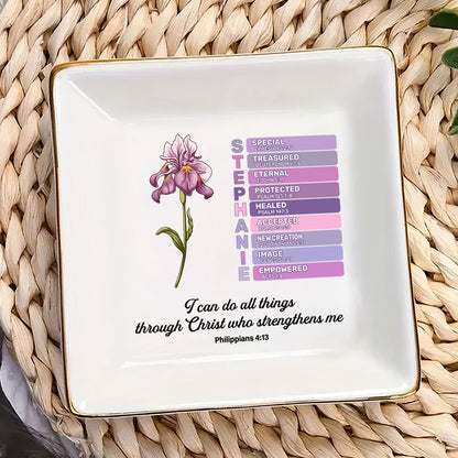 I Can Do All Things Through Christ Who Strengthens Me | Personalized Jewelry Dish