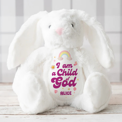 I Am A Child Of God | Personalized Stuffed Bunny