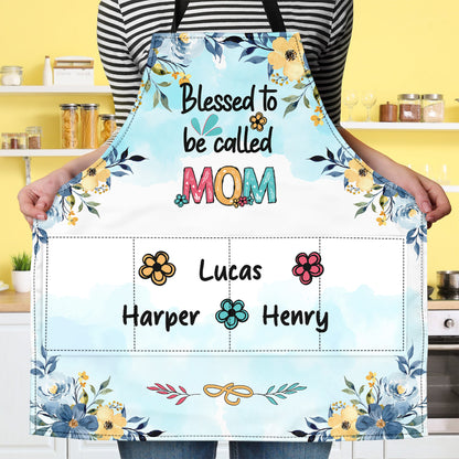 Blessed To Be Called Grandma/Nana | Personalized Apron With Pocket