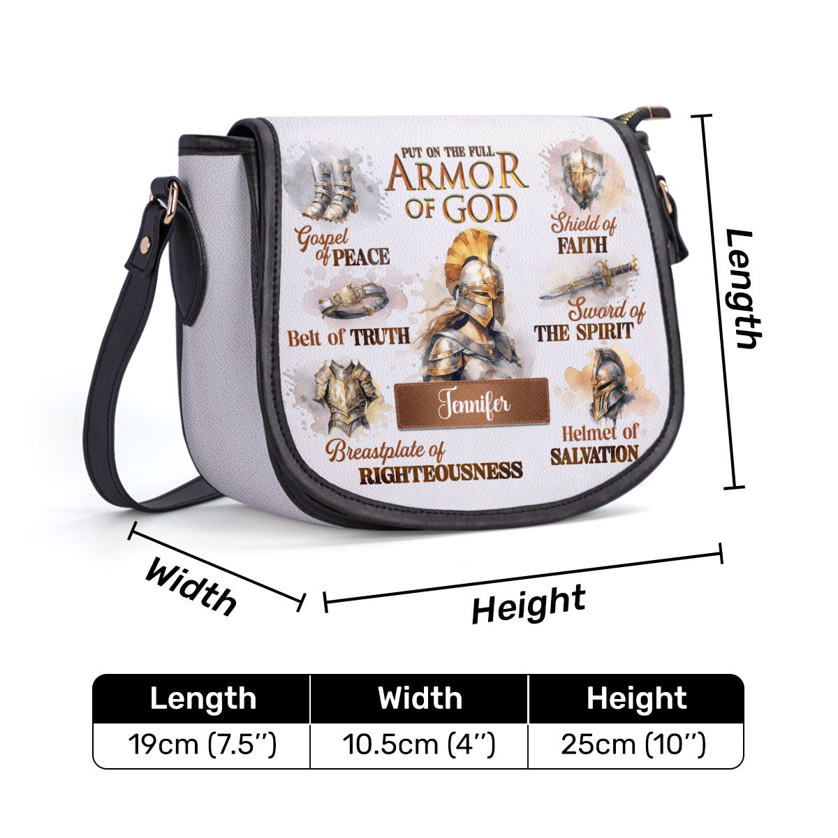 Armor Of God - Personalized Leather Saddle Bag LSBM761