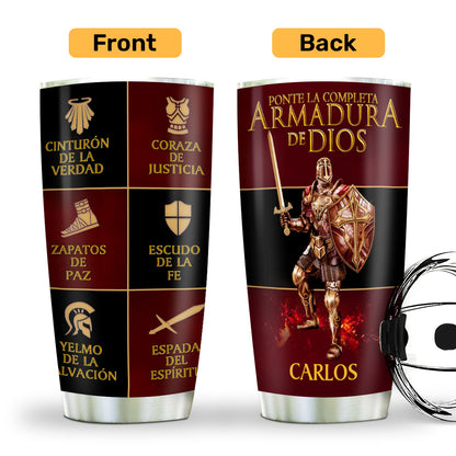 Jesuspirit | Personalized Stainless Steel Tumbler | Armadura De Dios SSTM03B