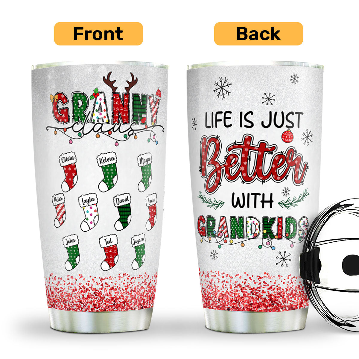 Grandma Claus | Personalized Stainless Steel Tumbler JSSSTPHN2194M