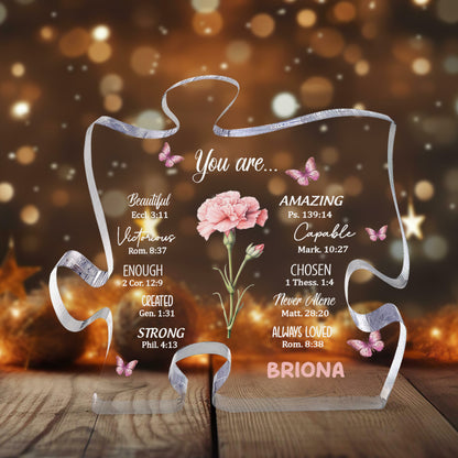 You Are Beautiful | Personalized Custom Shaped Squared Acrylic Plaque JSAPPHLPA1735TA