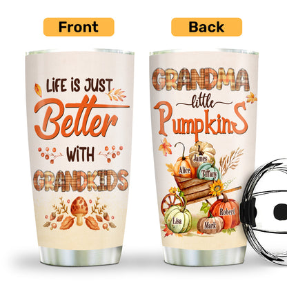 Grandma's Little Pumpkins | Personalized Stainless Steel Tumbler JSSSTPTN2587T