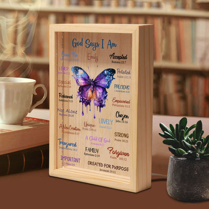 Jesuspirit Personalized Frame Light Box | What God Says About You FLBM07