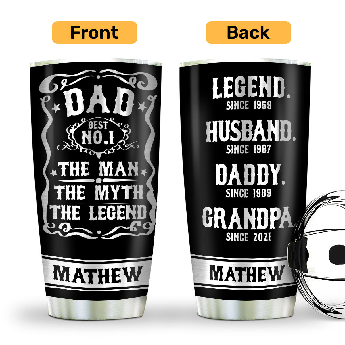 The Man The Myth The Legend | Personalized Stainless Steel Tumbler SSTN14