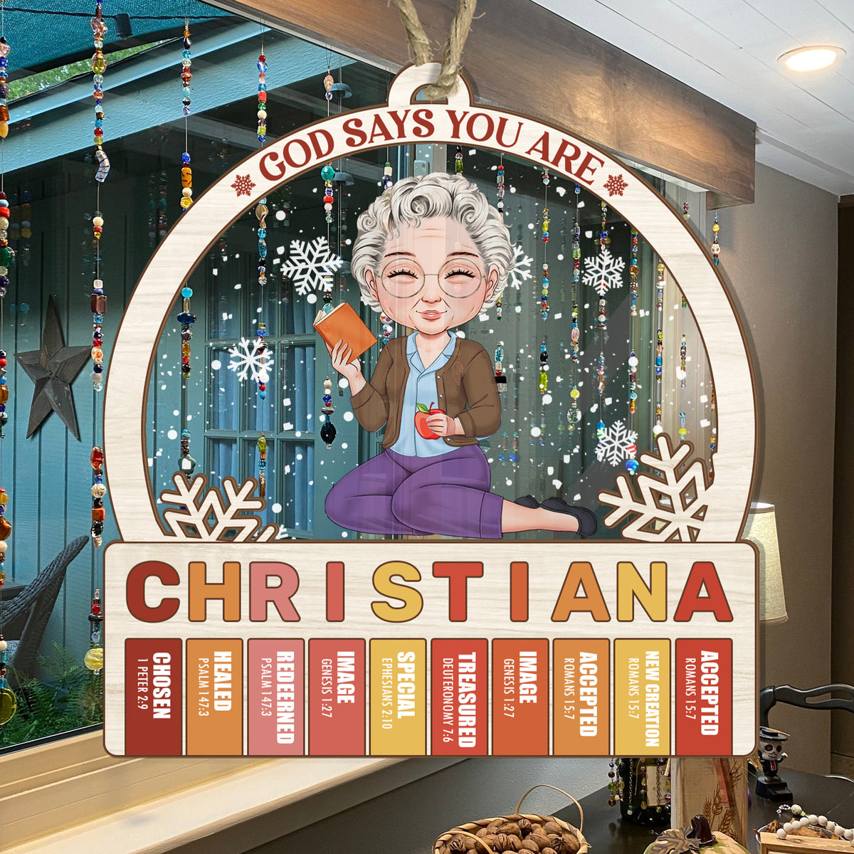 God Says You Are | Personalized Wood & Acrylic Ornament JSWAOPTN1618D