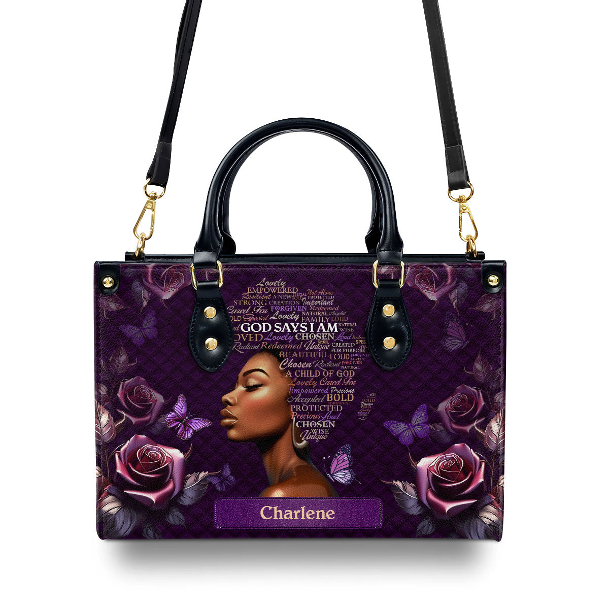 Jesuspirit | Personalized Leather Handbag With Zipper | Africa Map LHBM722A
