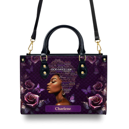 Jesuspirit | Personalized Leather Handbag With Zipper | Africa Map LHBM722A