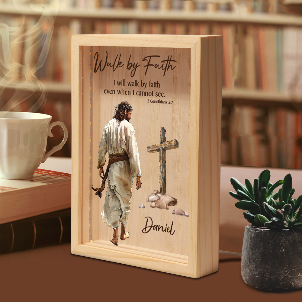 Jesuspirit Personalized Frame Light Box | Walk By Faith | 2 Corinthians 5:7 FLBHN01