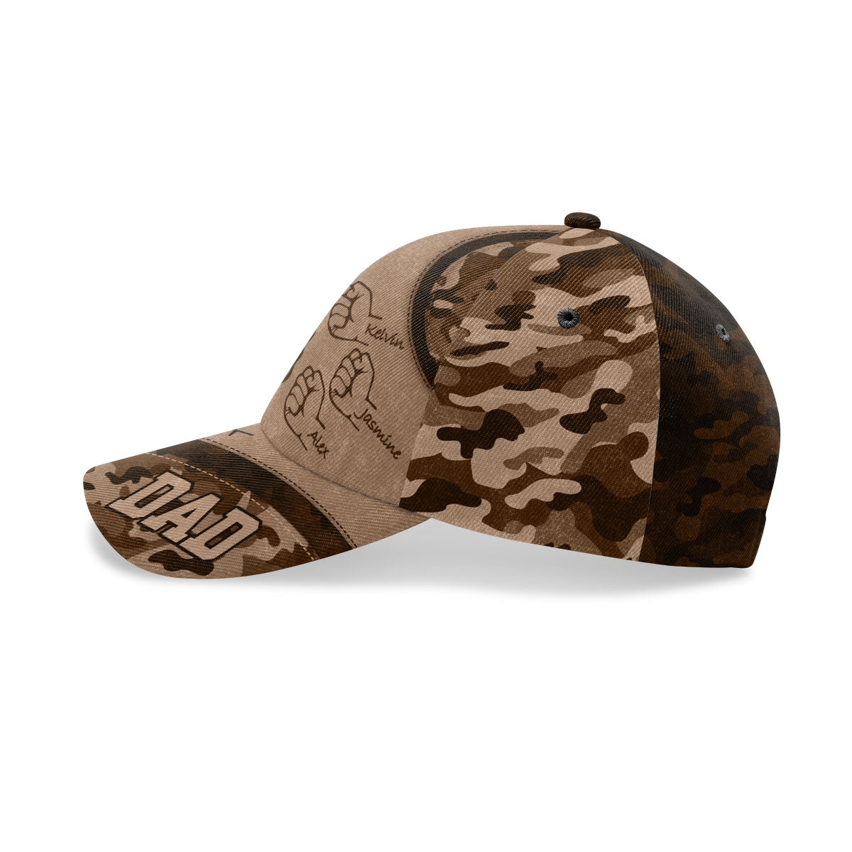 Dad/Mom Grandpa Kids Holding Hands - Personalized Classic Cap JSCCTNHN15