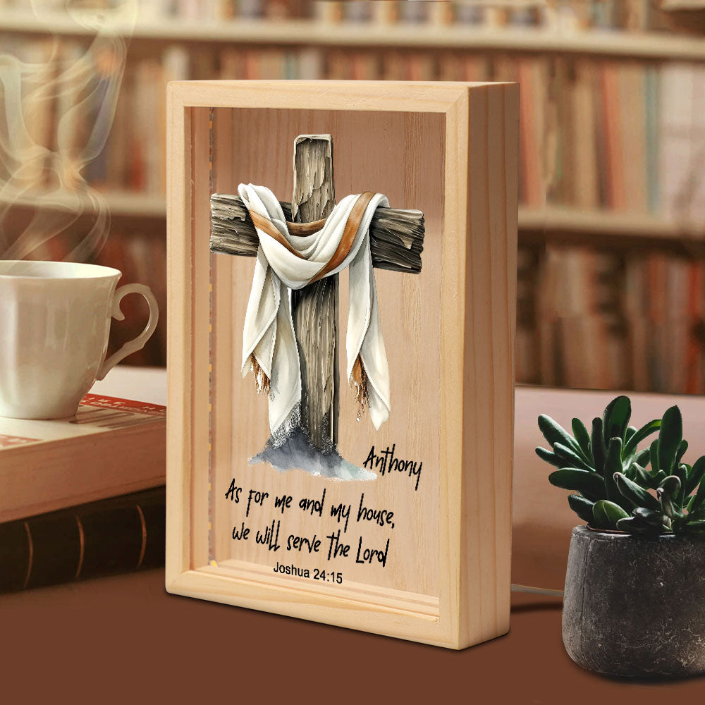 Jesuspirit Personalized Frame Light Box | We Will Serve The Lord FLBHN27