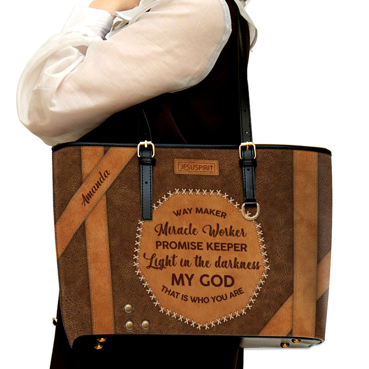 My God That Is Who You Are - Beautiful Large Leather Tote Bag HHN366