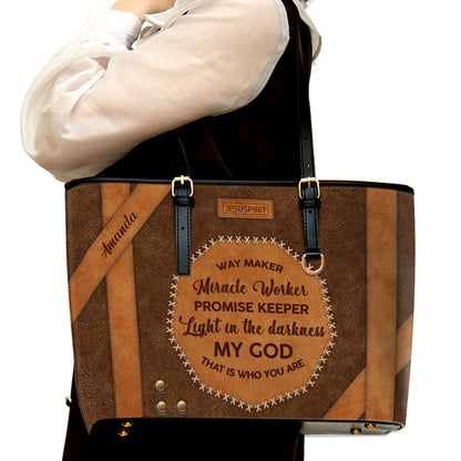 My God That Is Who You Are - Beautiful Large Leather Tote Bag HHN366