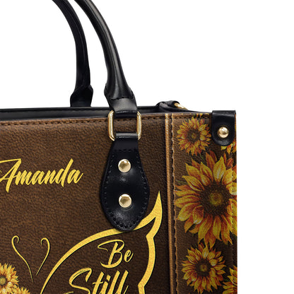 Jesuspirit | Be Still And Know That I Am God | Personalized Leather Handbag With Handle | Psalm 46:10 | Christ Gifts For Religious Women LHBHN666