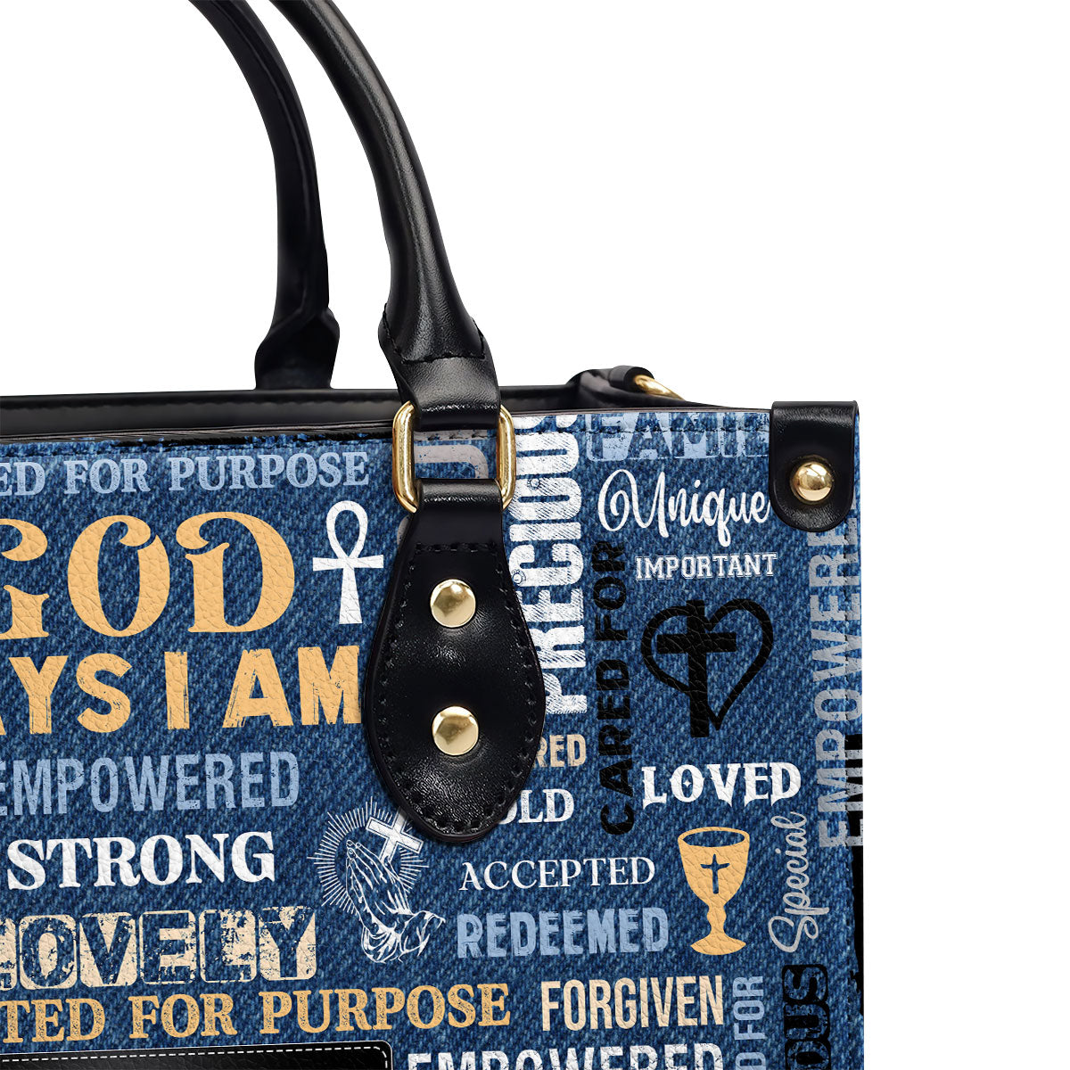 Jesuspirit | Personalized Leather Handbag With Zipper | I Am A Child Of God LHBM776