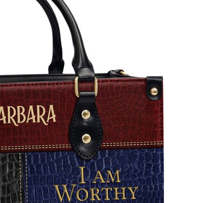 Jesuspirit | I Am Loved | Personalized Zippered Leather Handbag With Handle | Religious Gift For Worship Friends LHBNUHN680