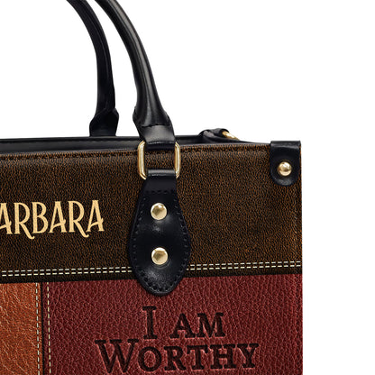 Jesuspirit | I Am Strong | Personalized Zippered Leather Handbag With Handle | Religious Gift For Worship Friends LHBNUHN680