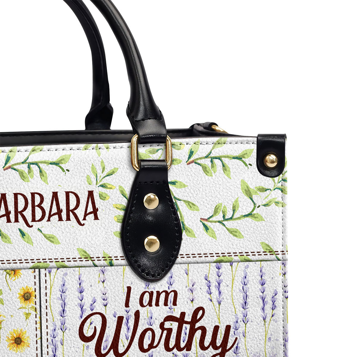 Jesuspirit | I Am Enough | Personalized Zippered Leather Handbag With Handle | Religious Gift For Worship Friends LHBNUHN680