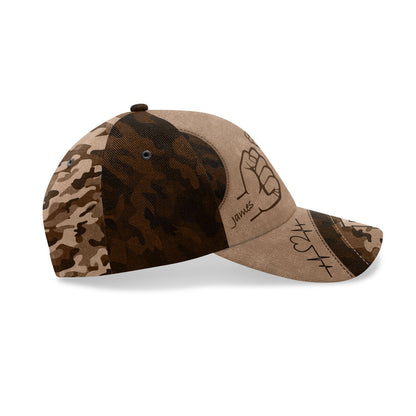 Dad/Mom Grandpa Kids Holding Hands - Personalized Classic Cap JSCCTNHN15