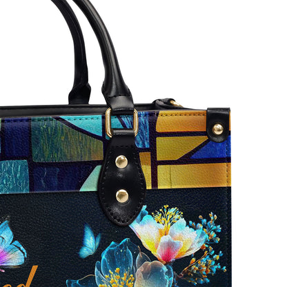 Jesuspirit | Personalized Leather Handbag With Handle | Blessed Is The One Who Trusts In The Lord | Jeremiah 17:7 | Spiritual Gift Of Faith For Women LHBHN690