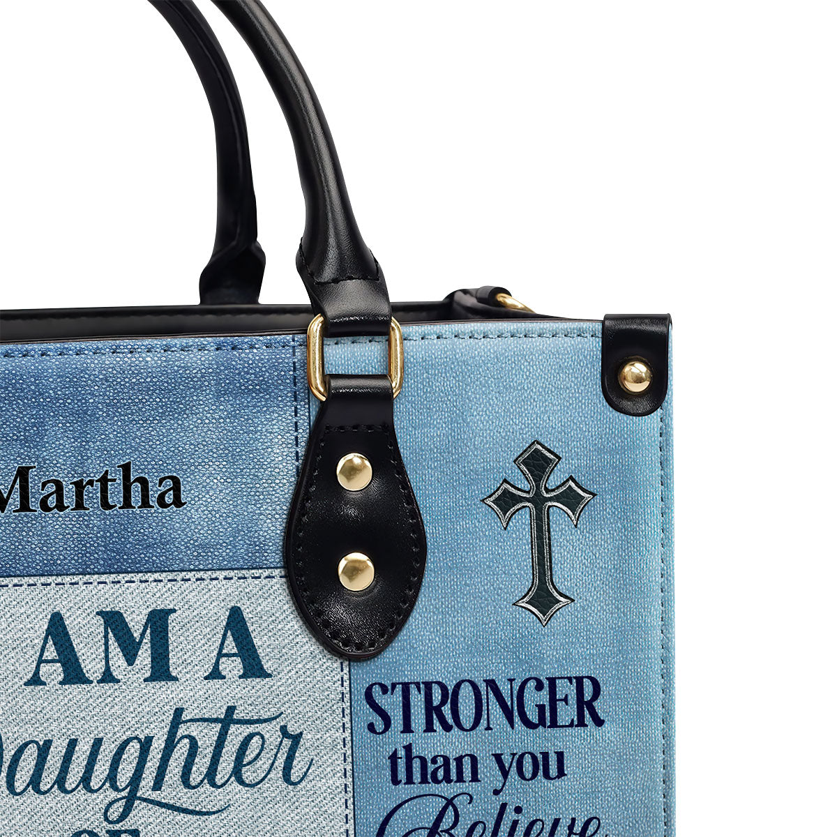 Jesuspirit | Personalized Zippered Leather Handbag With Handle | Religious Gift For Worship Friends | Daughter Of God LHBM764