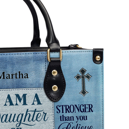 Jesuspirit | Personalized Zippered Leather Handbag With Handle | Religious Gift For Worship Friends | Daughter Of God LHBM764