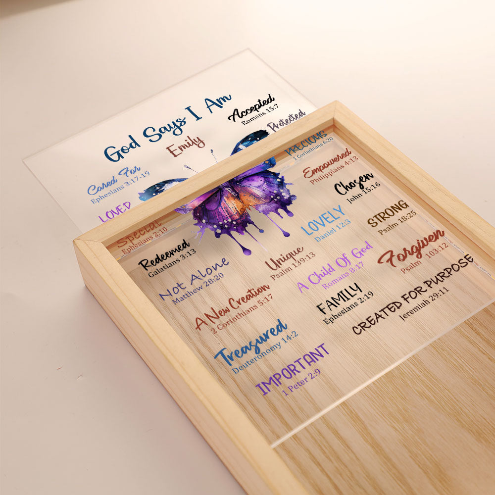 Jesuspirit Personalized Frame Light Box | What God Says About You FLBM07