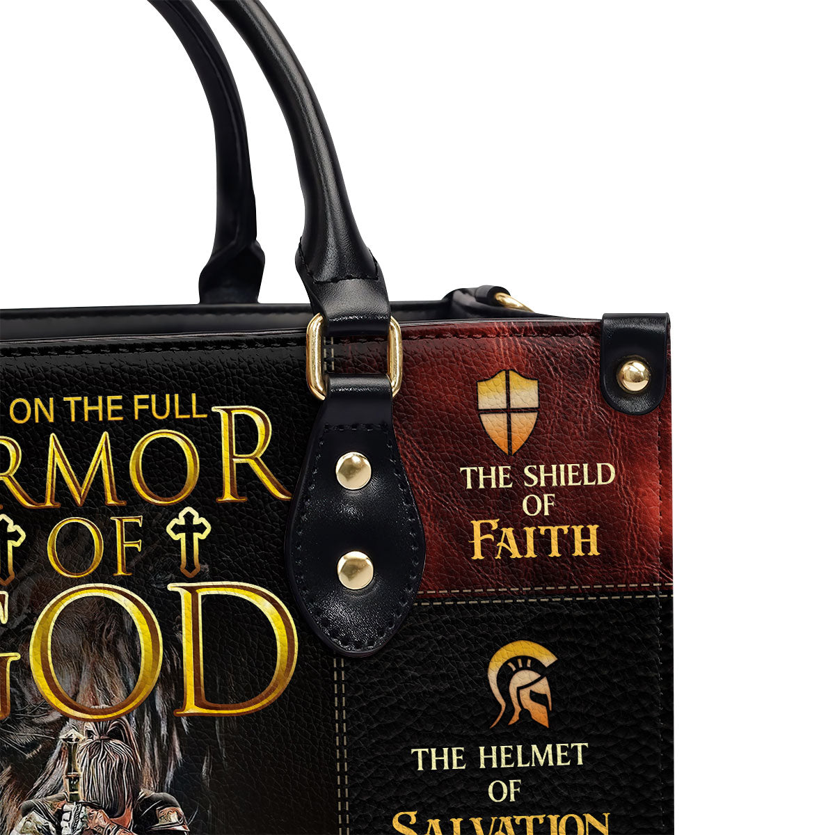 Jesuspirit | Personalized Leather Handbag With Zipper | Armor Of God LHBM777