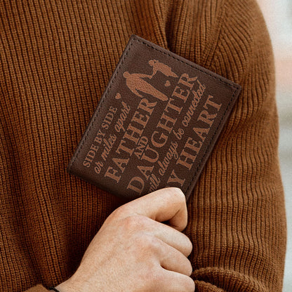 Side By Side Or Miles Apart | Personalized Folded Wallet For Men JSLFWM1033