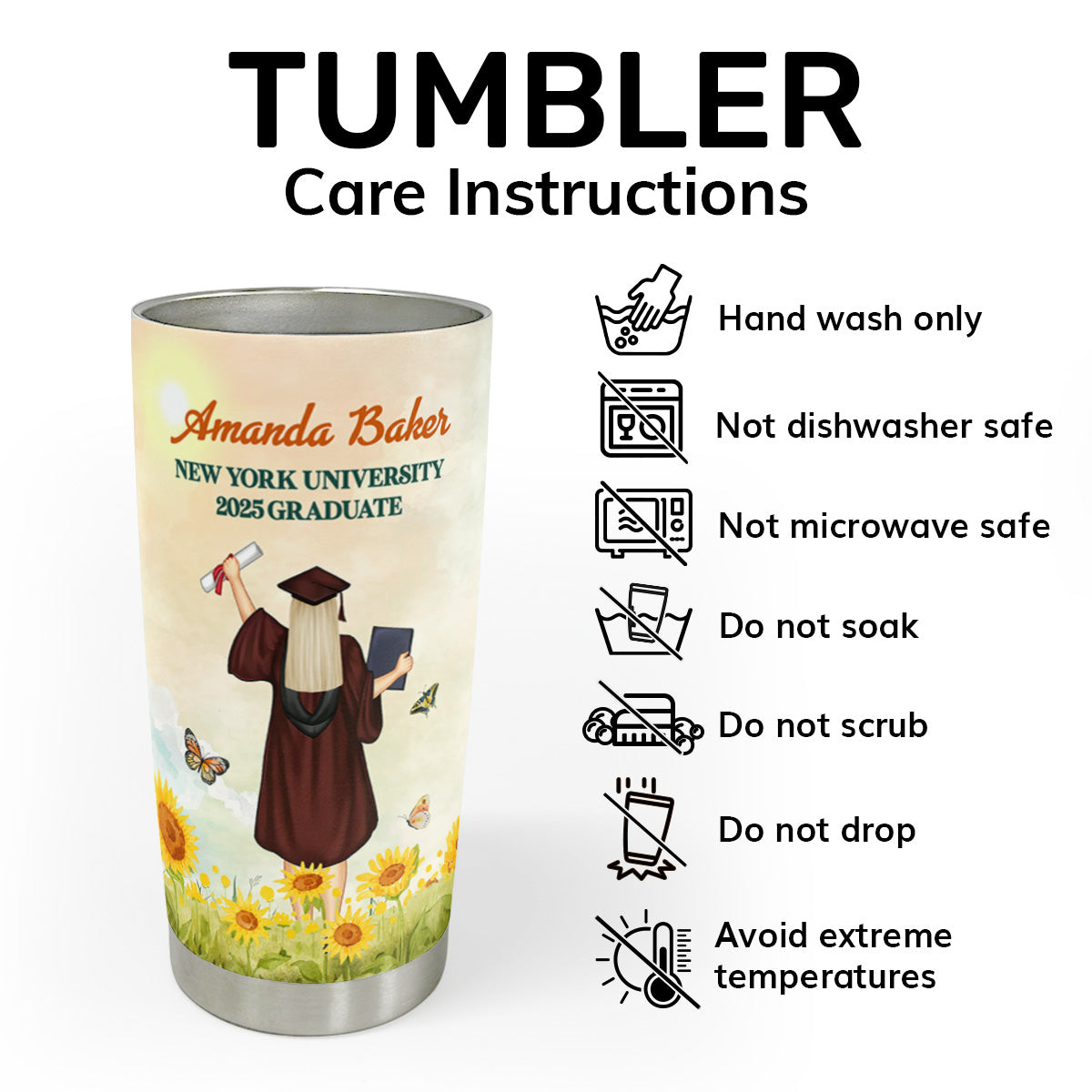 For With God, Nothing Will Be Impossible | Personalized Stainless Steel Tumbler