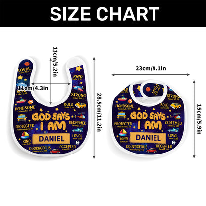 God Says I Am | Personalized Baby Bib