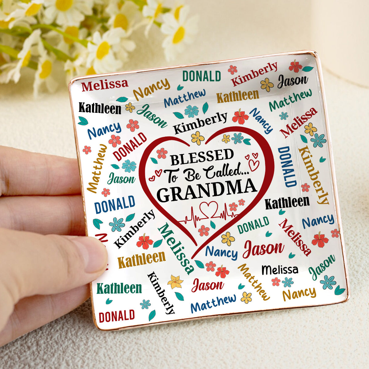 Blessed To Be Called | Personalized Ceramic Ring Dish Square
