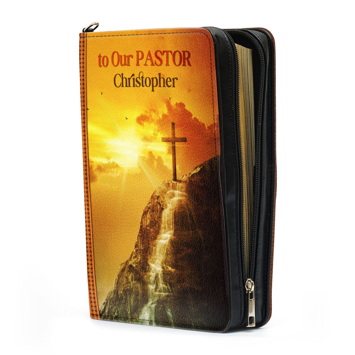 Jesuspirit | Personalized Bible Cover With Handle | A Love Of God's Word And A Heart For His Flock | Meaningful Gift For Pastor BCH712
