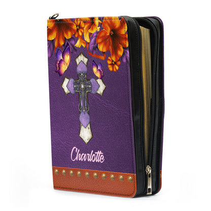 Jesuspirit | God Has An Amazing Plan For Your Life | Personalized Cross Bible Cover With Handle | Zippered Bible Carrying Case BCHN611