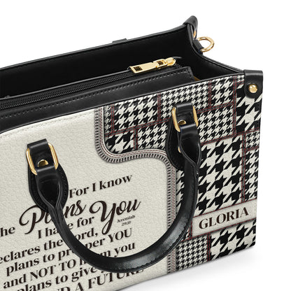 Jesuspirit | For I Know The Plans I Have For You | Jeremiah 29:11 | Personalized Leather Handbag With Handle HIHN274A