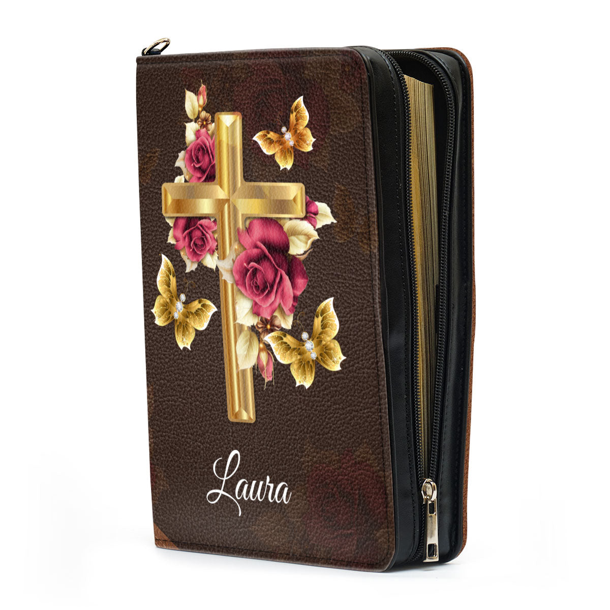 Jesuspirit Personalized Cross Bible Cover | The Lord Will Fight For Me Bible Case | Gift For Christian NUH298