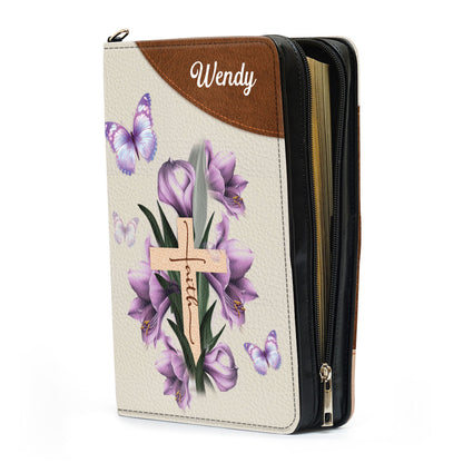 Jesuspirit Personalized Bible Cover | Gift For Women's Ministry | Zippered Bible Case With Name NUH332