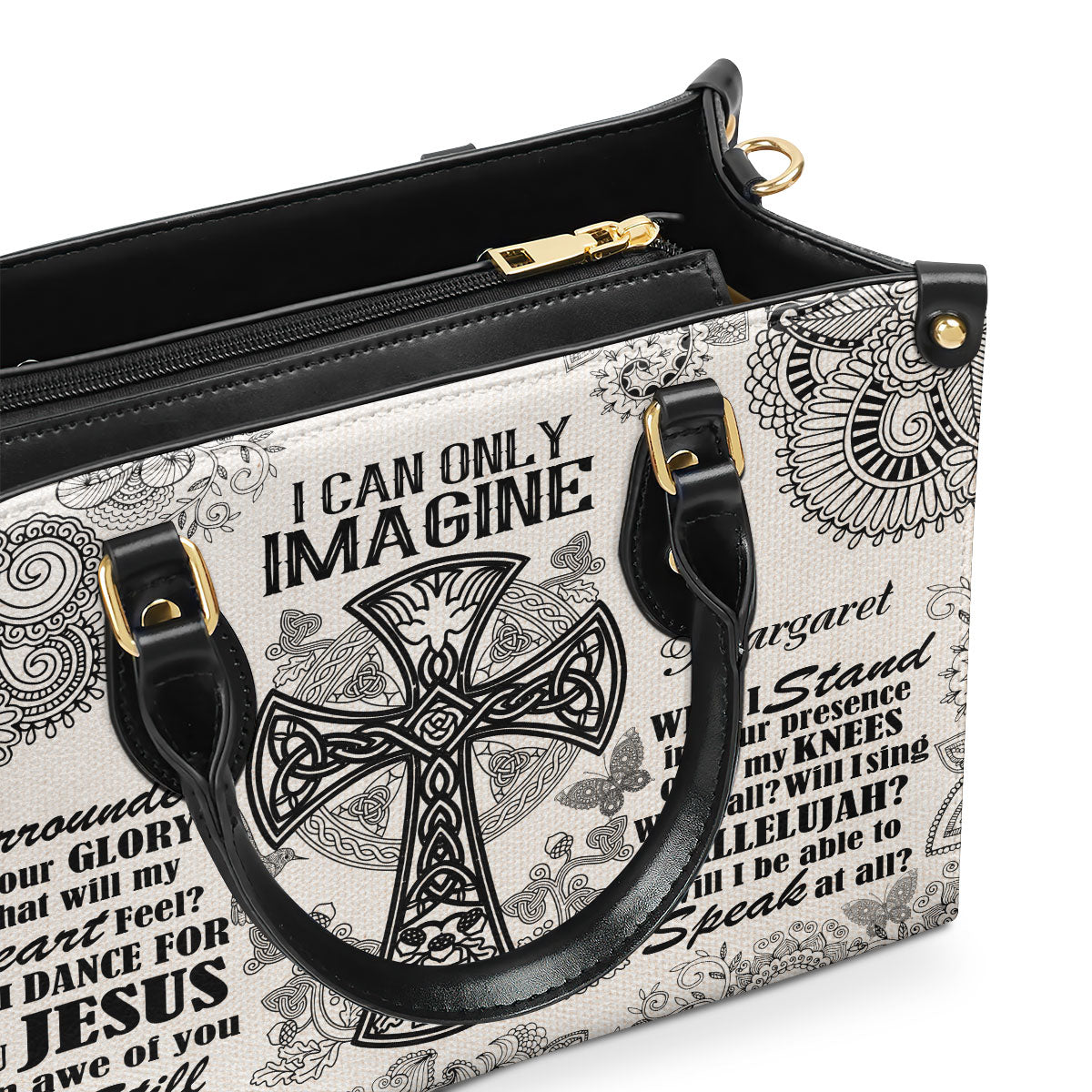 Jesuspirit | Personalized Leather Handbag With Zipper | I Can Only Imagine LHBM738