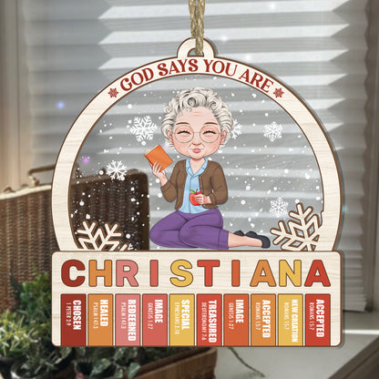 God Says You Are | Personalized Wood & Acrylic Ornament JSWAOPTN1618D