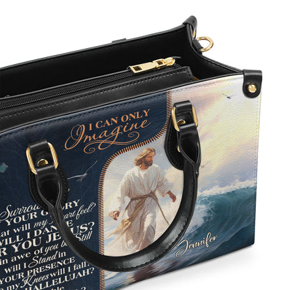 Jesuspirit | Personalized Leather Handbag With Zipper | Jesus I Can Only Imagine LHBM737