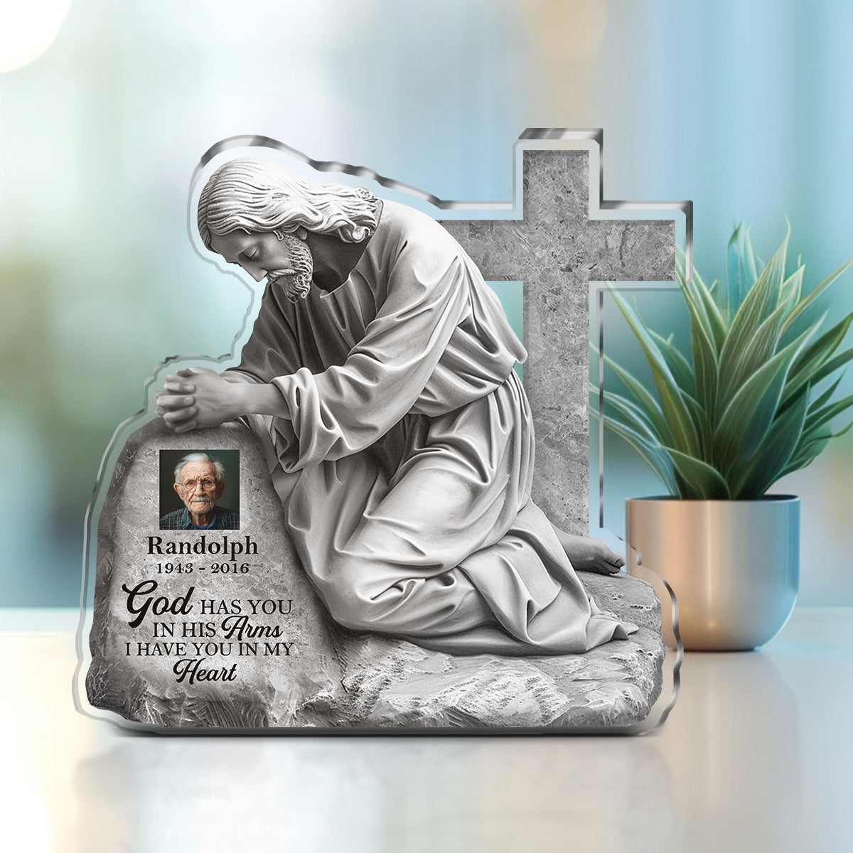 God Has You In His Arms I Have You In My Heart | Personalized Custom Shaped Squared Acrylic Plaque JSAPPPT1662L