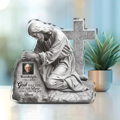 God Has You In His Arms I Have You In My Heart | Personalized Custom Shaped Squared Acrylic Plaque JSAPPPT1662L