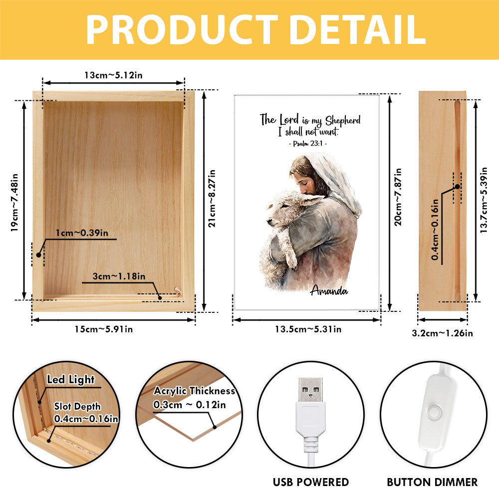 Jesuspirit Personalized Frame Light Box | The Lord Is My Shepherd FLBM05