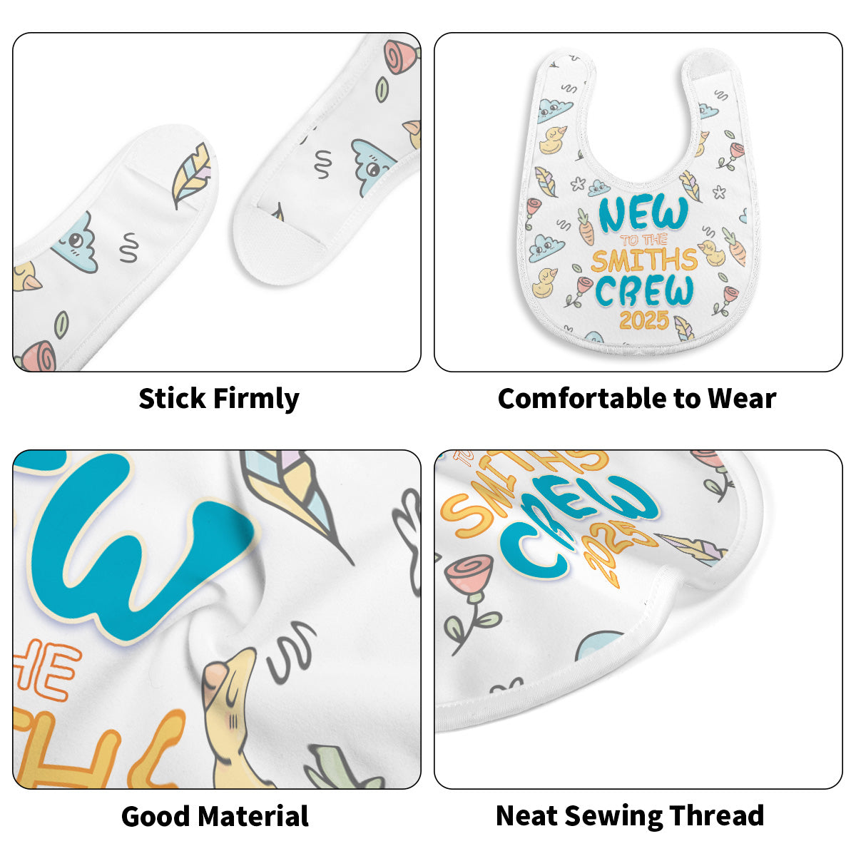 New To The Crew | Personalized Baby Bib