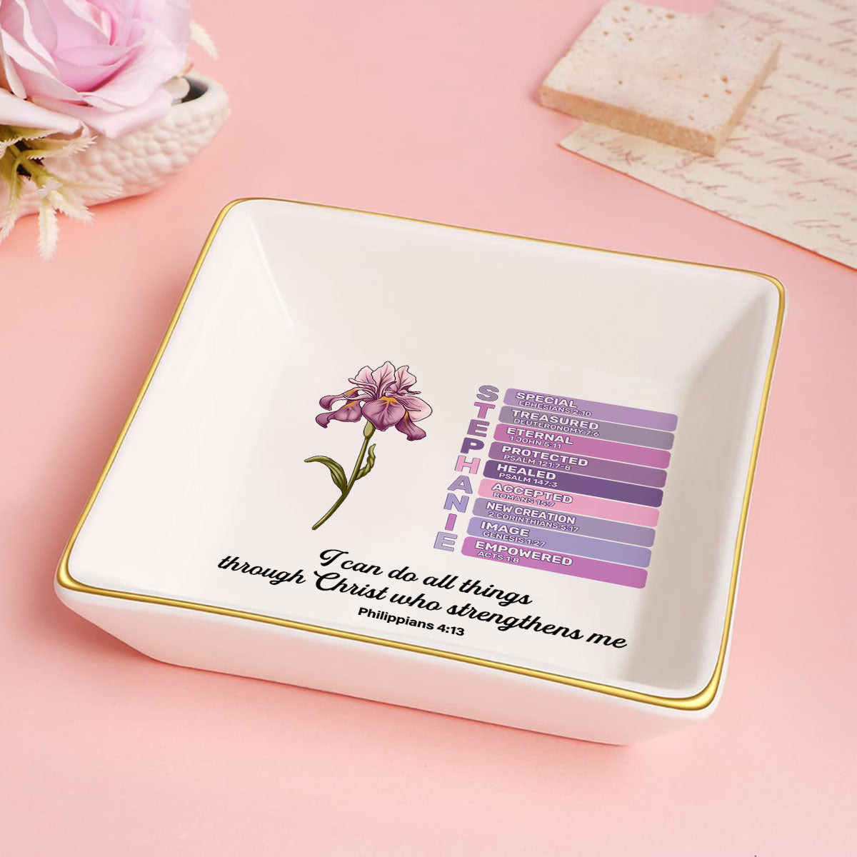 I Can Do All Things Through Christ Who Strengthens Me | Personalized Jewelry Dish