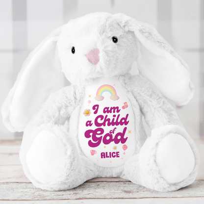 I Am A Child Of God | Personalized Stuffed Bunny
